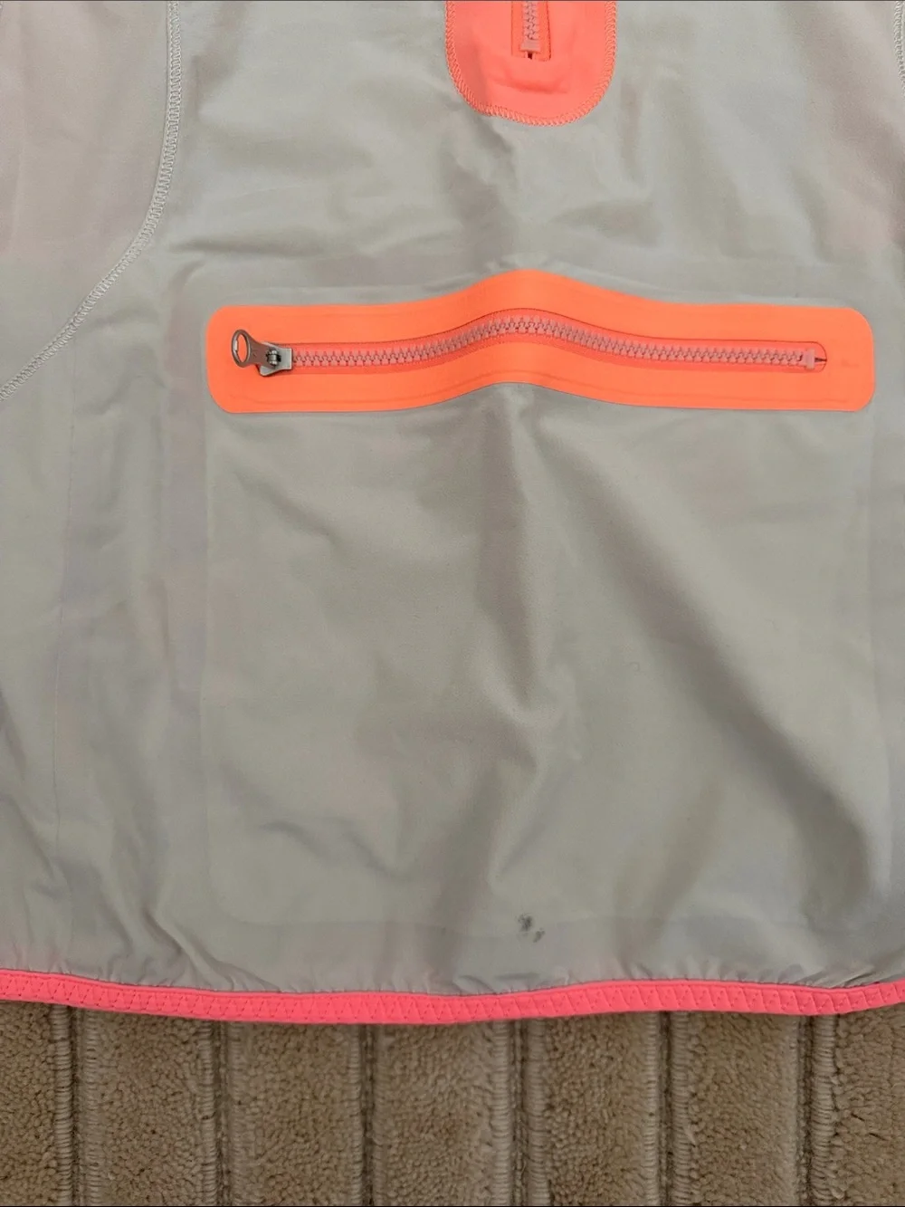 lululemon athletica Lightweight Hoodie Jacket in Coral and Light Gray